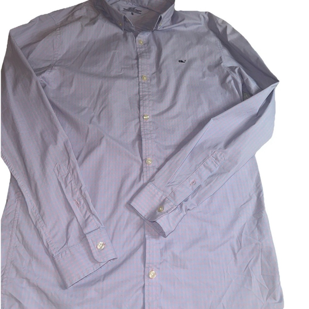 Vineyard Vines Performance Shirt Pink Blue XL 18 Boys Preppy